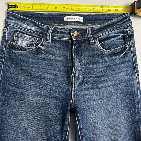 Flying Monkey Jeans Women’s 29 Raw Edge Straight Leg Medium Wash F5679A - Picture 5 of 11